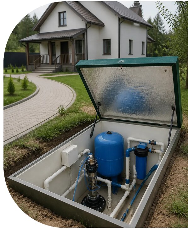 Автономное водоснабжение дома в Гусе-Хрустальном от 160470 р. | АПаруса-Гсь